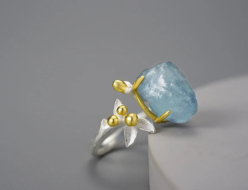 Anillo | Flor Aguamarina