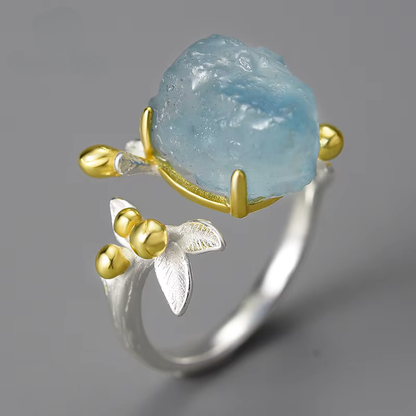 Anillo | Flor Aguamarina