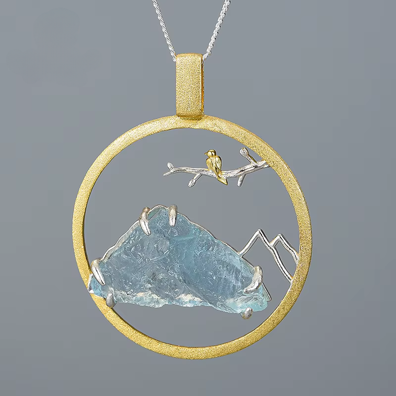 Colgante | Pájaro Aguamarina